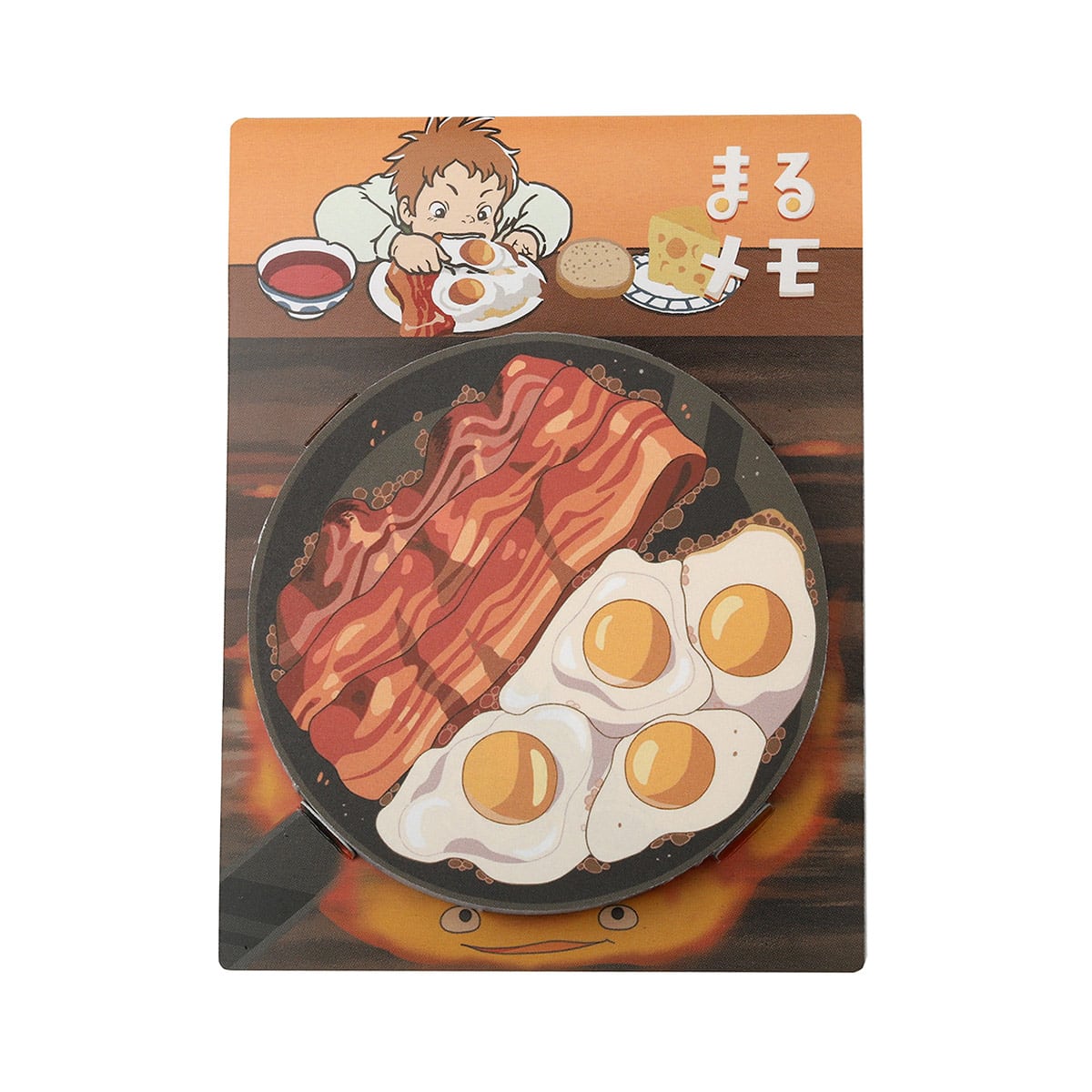Studio Ghibli - Round Food Memo Pads (3 Types) - Calcifer Bacon and Eggs - official view 15