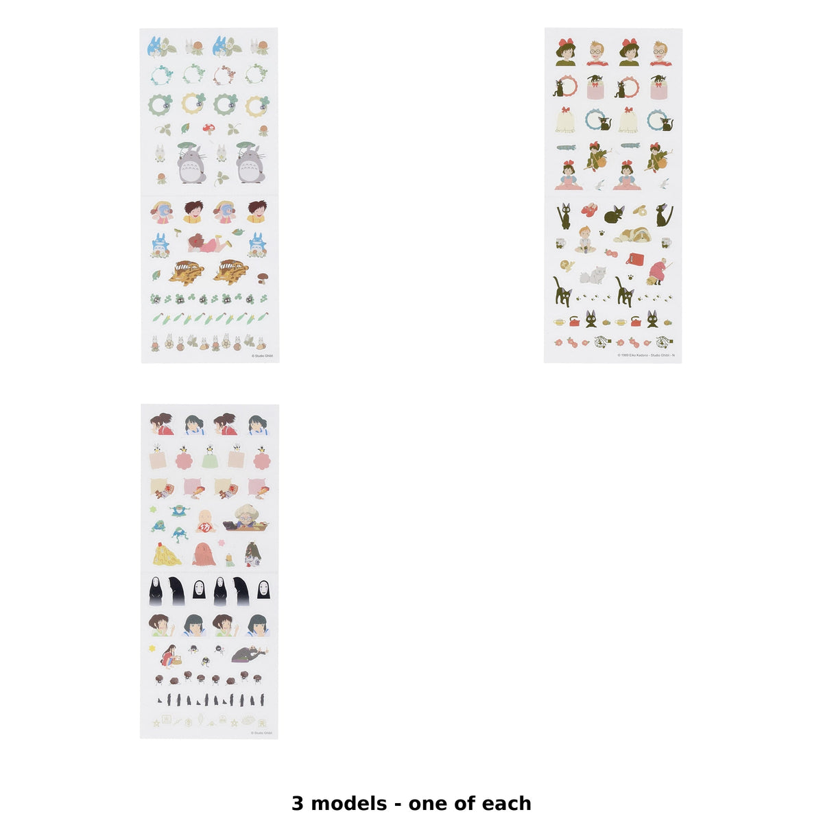 Studio Ghibli Schedule Sticker Sheets (3 Types) - Complete Set - one of each model