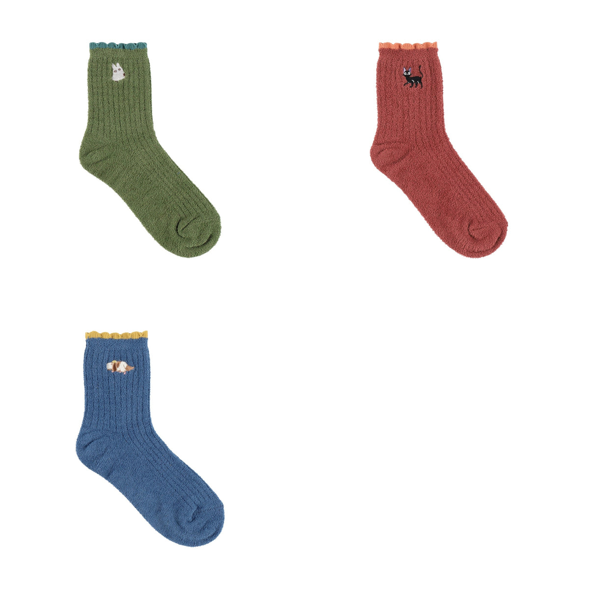 Studio Ghibli - Soft Marshmallow Crew Socks 23-25 cm (3 Types) - Complete Set with all listed models