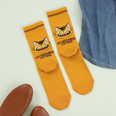 Studio Ghibli Striped Ribbed Crew Socks 23-25 cm (3 Types) - Catbus - official view 1