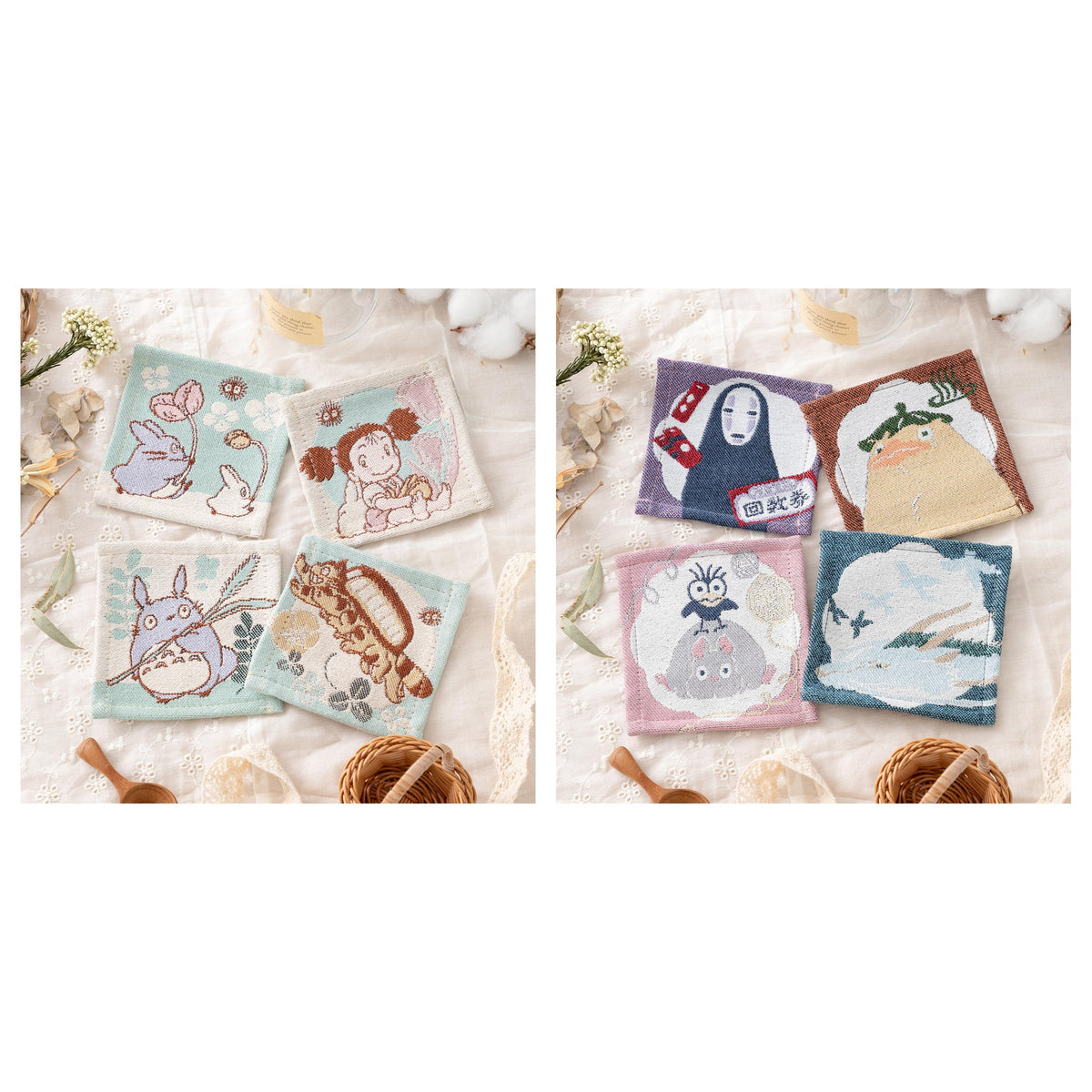 Studio Ghibli - Tapestry-Woven Coaster Packs (2 Types) - Complete Set with all listed models