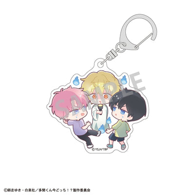 Tamon's B-Side Episode Selection acrylic keychain - Tamon Fukuhara, Ouri Sakaguchi & Natsuki Ishibashi official product photo