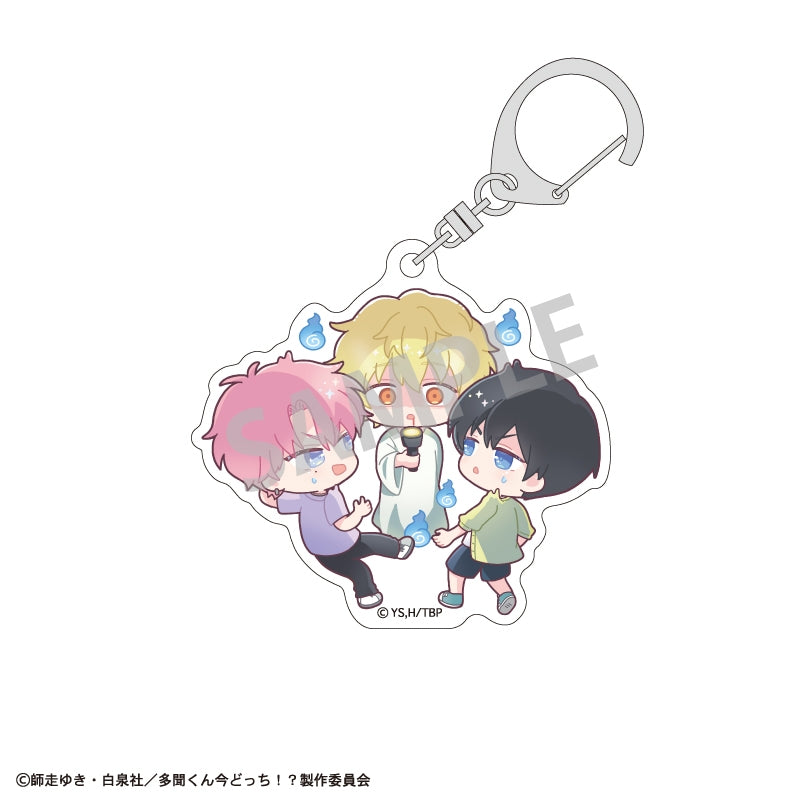 Tamon's B-Side Episode Selection acrylic keychain - Tamon Fukuhara, Ouri Sakaguchi & Natsuki Ishibashi official product photo