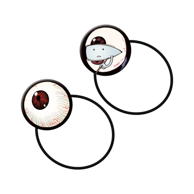 The Elusive Samurai – Yusei Matsui Exhibition Matsui-sensei & Sadamune Eyeball Glass Hair Tie - official product illustration