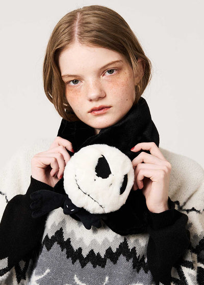 The Nightmare Before Christmas Graniph Jack Face Plush Scarf, official product photo 6