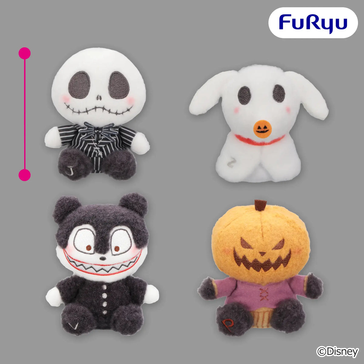 The Nightmare Before Christmas Milky Boa - Jack, Zero, Vampire Teddy & Pumpkin King Mascots complete set of 4 designs