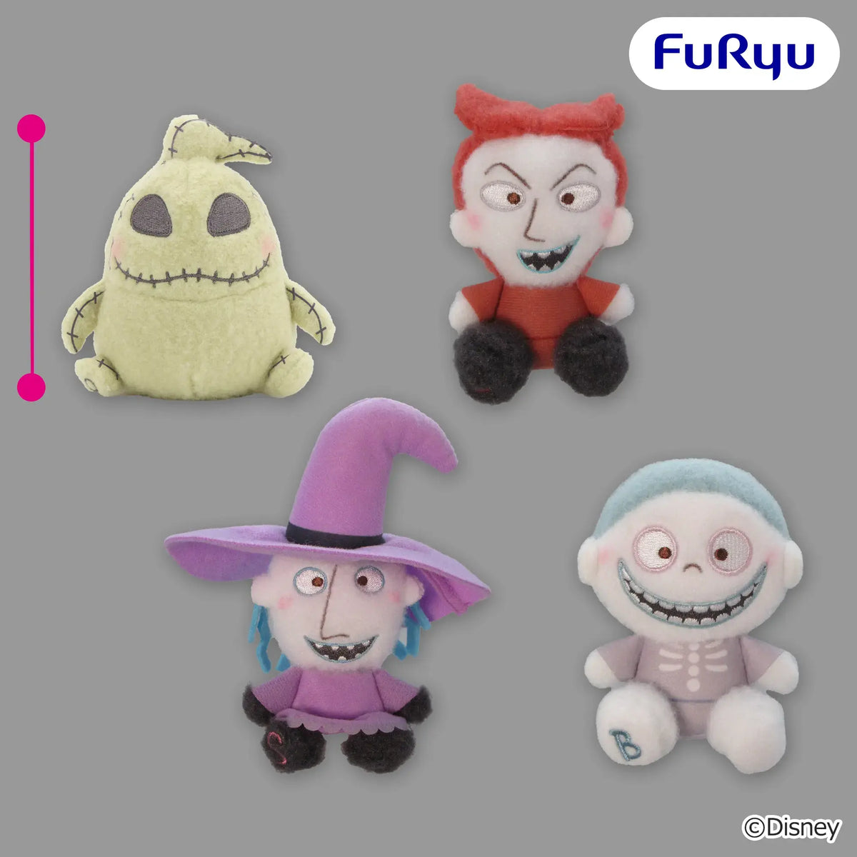 The Nightmare Before Christmas Milky Boa - Oogie Boogie, Lock, Shock & Barrel Mascots complete set of 4 designs