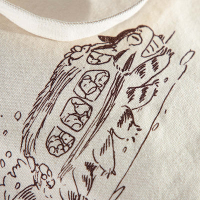 Totoro Fund Catbus Vertical Canvas Tote Bag - official view 4