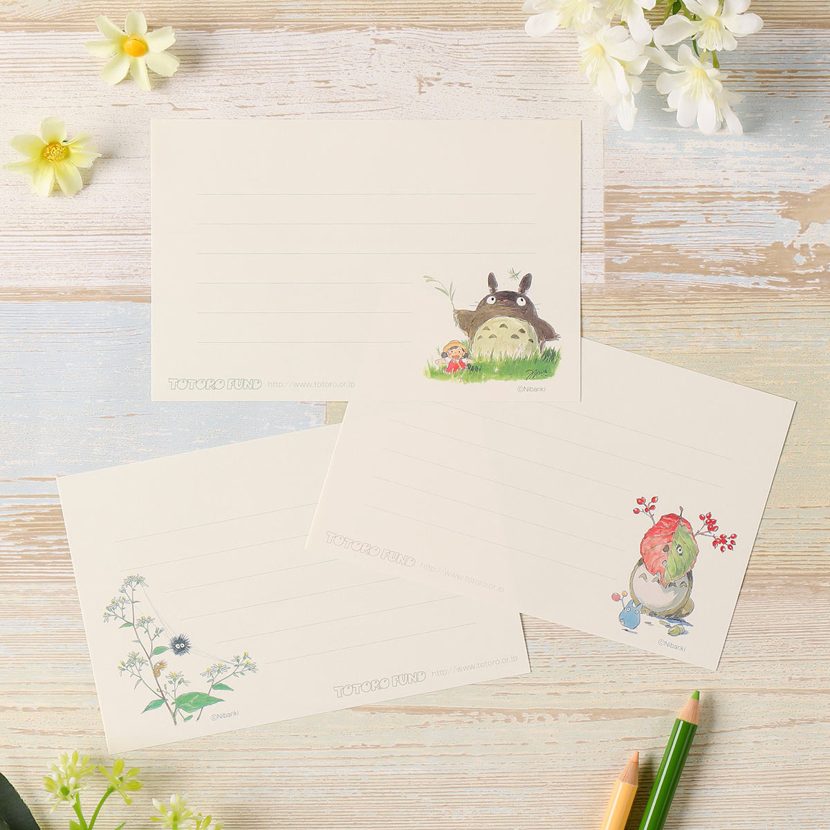 Totoro Fund Illustrated Message Paper Pads (3 Types) - Horizontal - official view 1