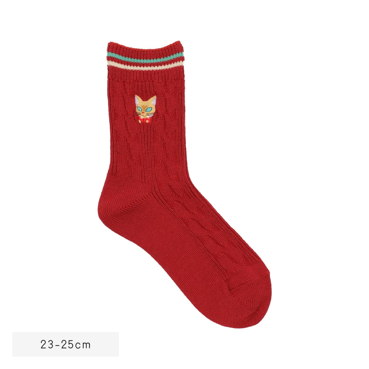 Whisper of the Heart Socks - Cable Knit - Brick - official product view 5