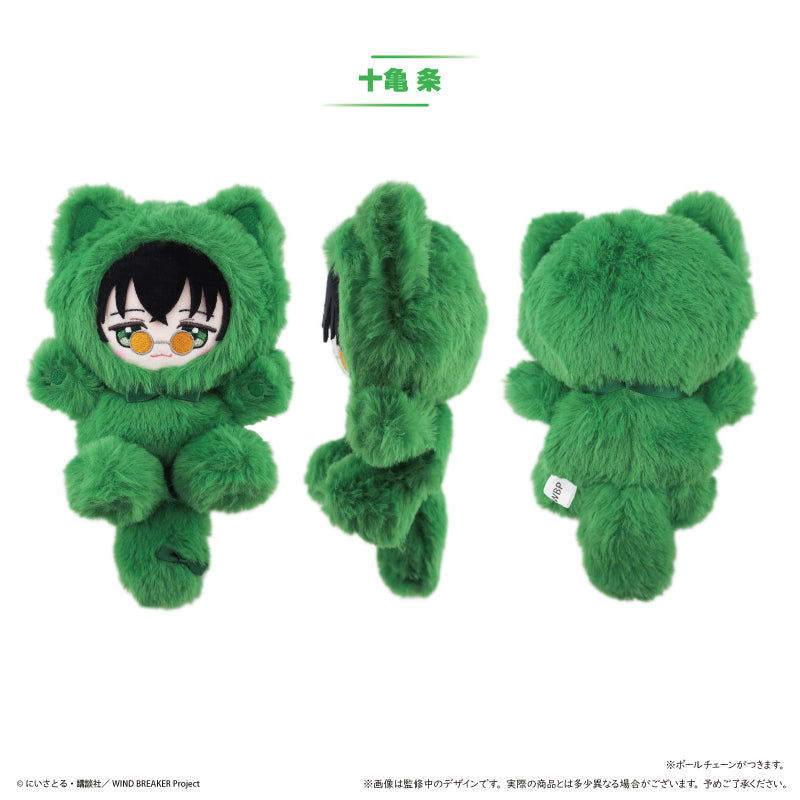 Jo Togame Wind Breaker Tapi Nyanko Vol. 3 plush, front, side and back views