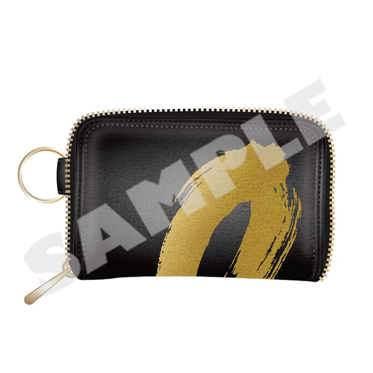 Black Yakuza 0 Director's Cut coin purse with gold zero design, zipper and attachment ring