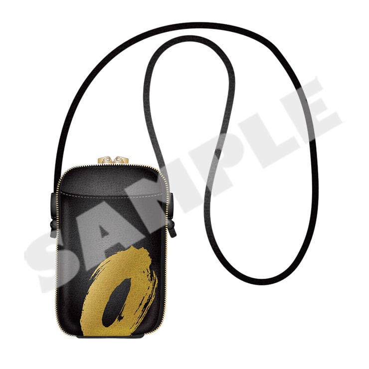 Black Yakuza 0 Director's Cut phone shoulder bag with gold zero design and long strap