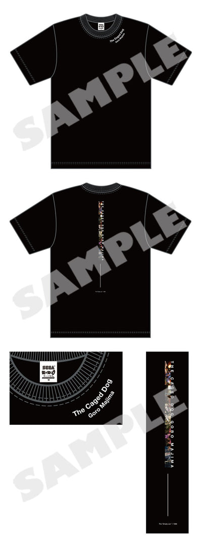 Goro Majima quote T-shirt front, back and embroidery sample views