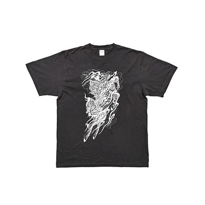 Black Dark Ties T-shirt with Yoshitaka Mine kirin tattoo print