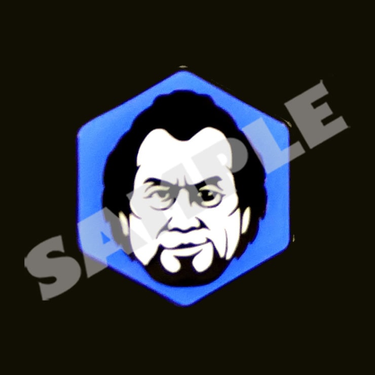Yakuza character face pin - Koichi Adachi