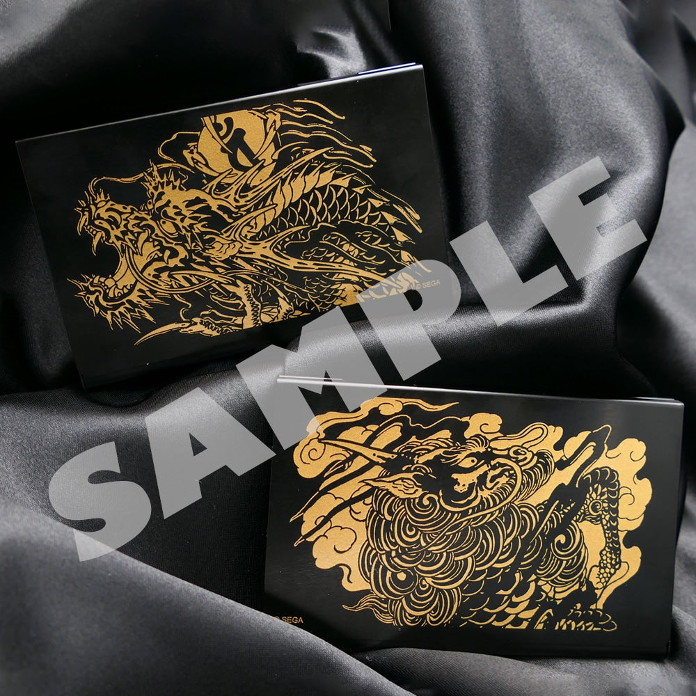 Yakuza metal card case collection overview: Kiryu and Mine designs; Kiryu sold individually