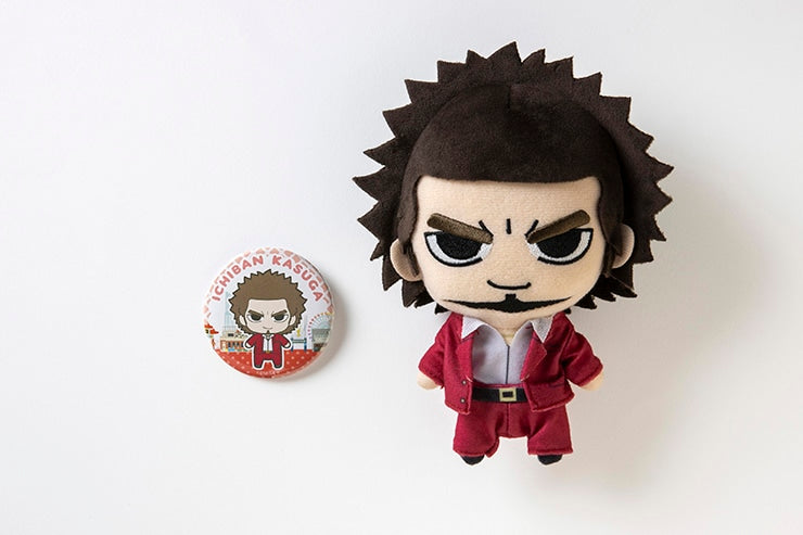 Ichiban Kasuga — Yakuza: Like a Dragon — plush and tin badge