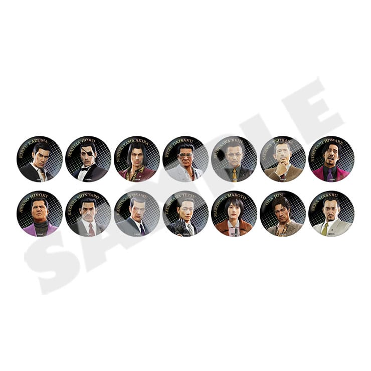 Yakuza 0 Director's Cut — complete box of 14 metal tin badges